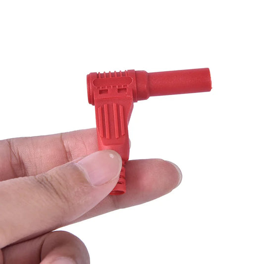Close-up of 4mm male right angle DIY banana plug solder connector