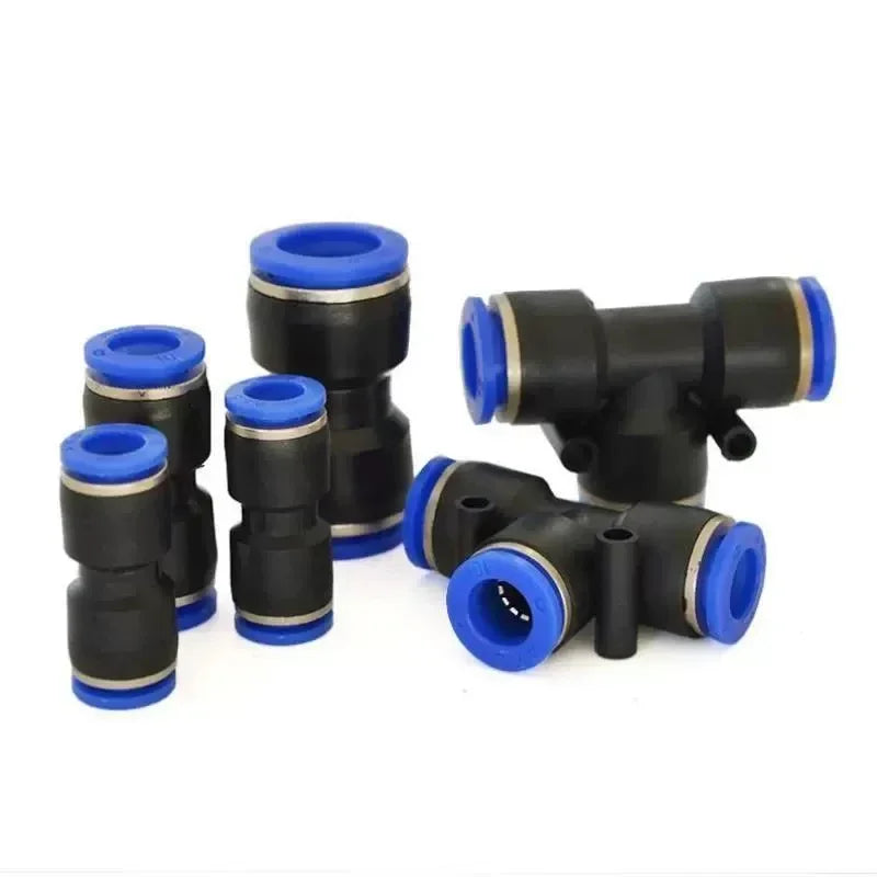 Pneumatic fittings kit used for 4mm plastic hose couplings in industrial and pneumatic applications