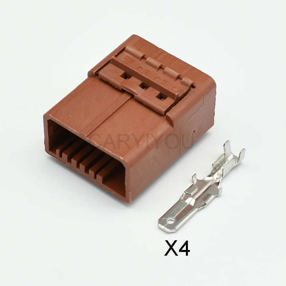 4 Pin 4.8mm brown wire car electrical connector DJ7041-4.8-11/21 used in VW Audi Toyota Nissan wiring systems