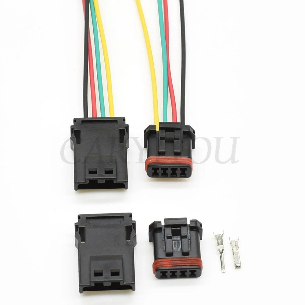 Plastic housing structure of 4 Pin waterproof auto electric wiring harness connector MX19004S51 MX19004P51 MX19004P52 MX19004S52