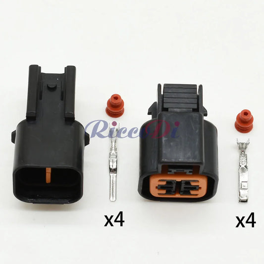 Close-up of 4 Pin PB621-04020 PB625-04027 Male Female Auto Connector terminals for Hyundai Kia