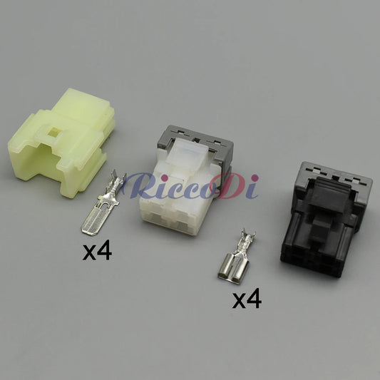 Close-up of 4 Pin Automotive Air Conditioning Heater Blower Resistance Connector terminals DJ7042D-6.3-11/21 for Iveco Baodi Xinyi