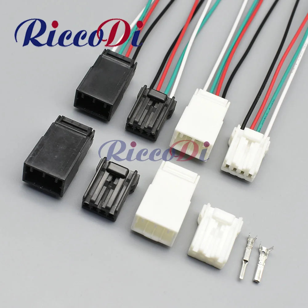 4 Pin black white male female waterproof automotive connector cable plug with housing socket 174929-1 174922-1 overview