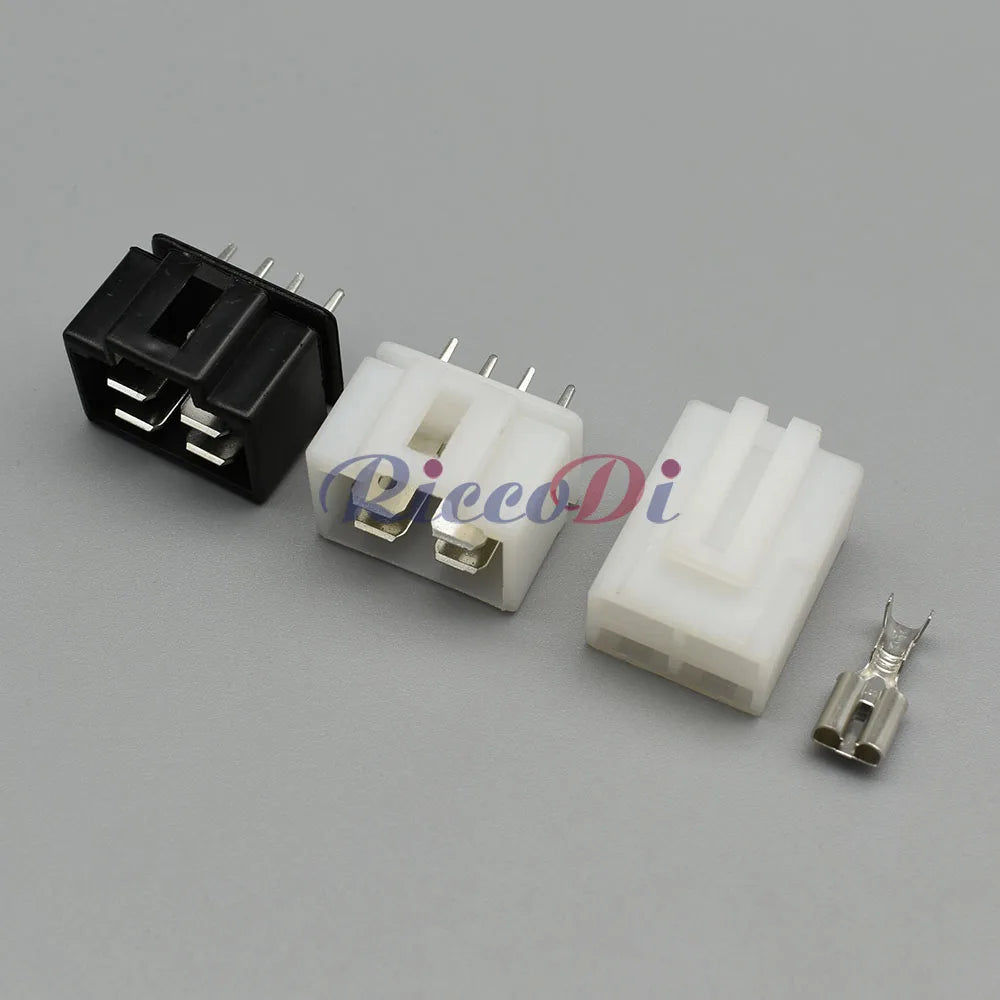 Close-up of 4 Pin DJ70410-6.3-21 male female connector with brass terminal for CD70 rectifier