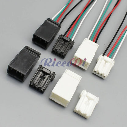 Close-up of 4 Pin black white male female waterproof automotive connector terminals 174929-1 174922-1