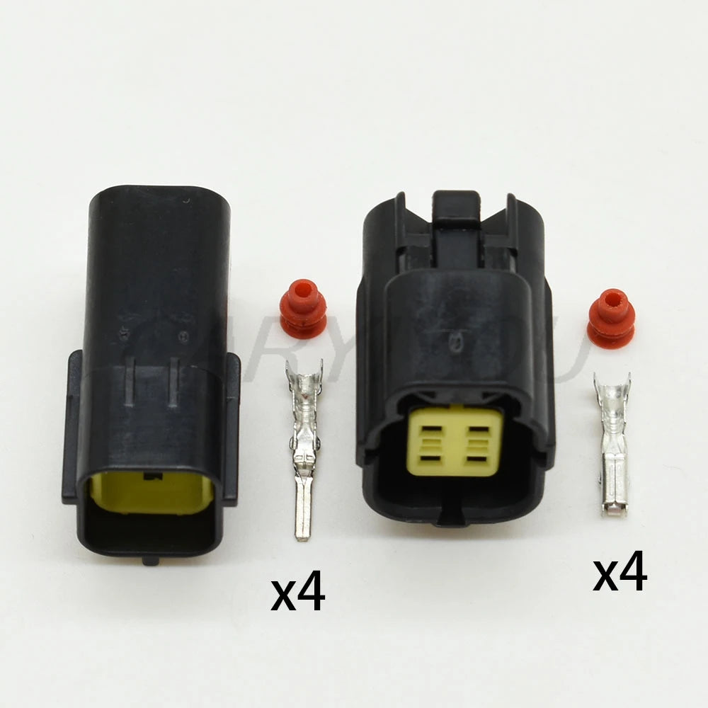 4 Pin Denso Oxygen Sensor Plug Connector Male Female installed in MAZDA KIA wiring harness