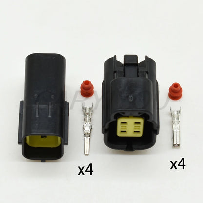4 Pin Denso Oxygen Sensor Plug Connector Male Female installed in MAZDA KIA wiring harness