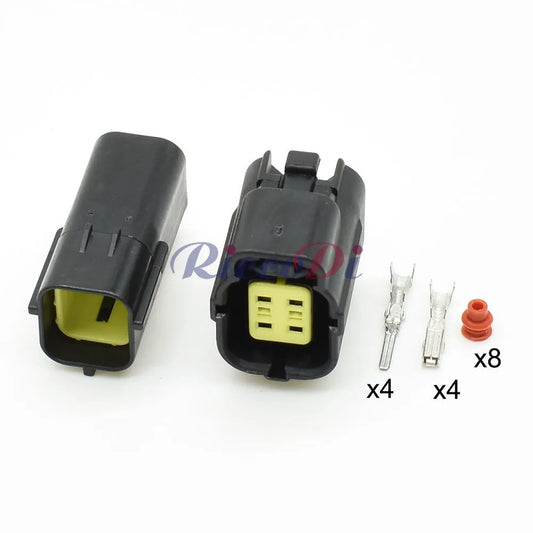 Close-up of 4 Pin Denso Oxygen Sensor Connector terminals Male Female Waterproof for MAZDA KIA
