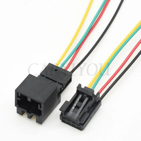 Close-up of 4 Pin Door Lifter Switch connector terminals 1-1670989-1 1534148 8K0 973 754 8K0973754 8K0972994 for VW Audi wiring harness