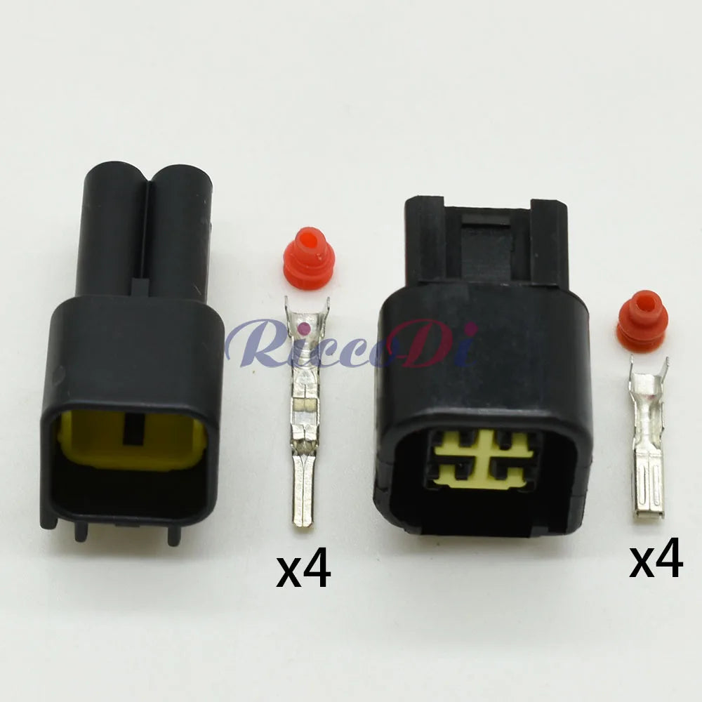 Close-up of 4 Pin FWY-C-4F-B Automotive Connector terminals 12444-5504-2 for Ford Ignition Coil wiring