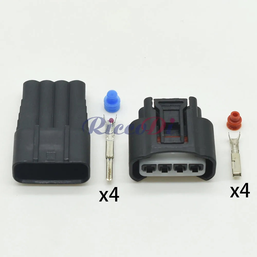 Close-up view of 4 Pin ignition coil plug terminals 11885 90980-11885 7283-7449-30 for Toyota Corolla Vios Camry Highlander RAV4