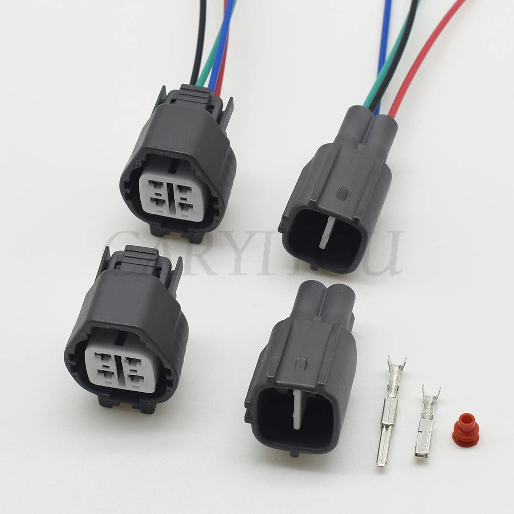 4 Pin Toyota Oxygen Sensor Connector Plug installed in automotive harness Female Male Waterproof