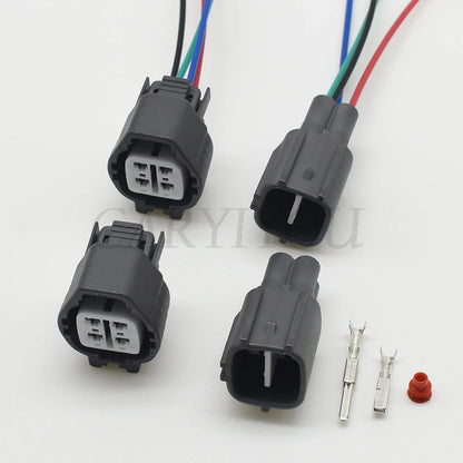 4 Pin Toyota Oxygen Sensor Connector Plug installed in automotive harness Female Male Waterproof