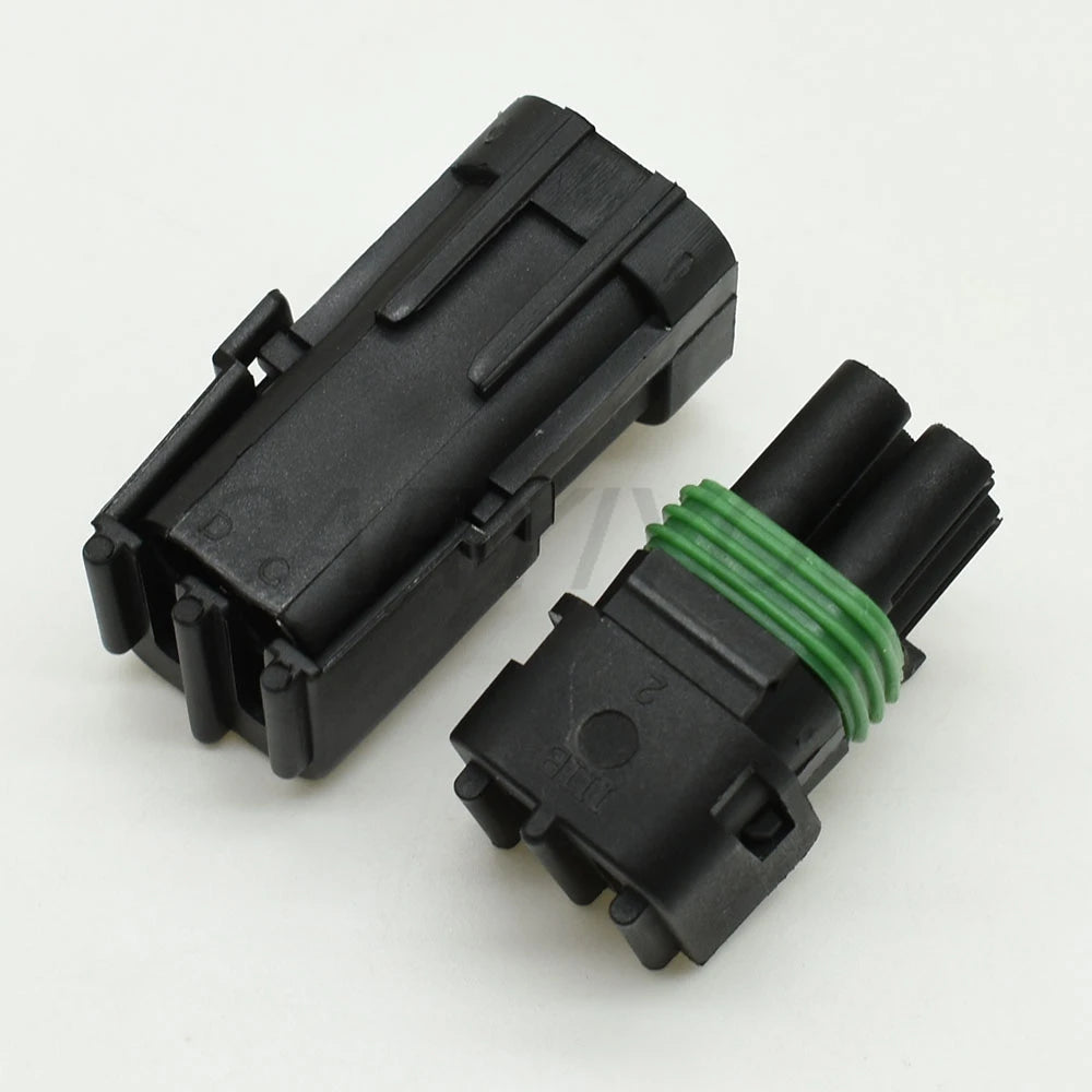Plastic housing structure of 4 Pin Way Weatherpack plug connector 12015798 12015024 for automotive truck waterproof wire harness 18-14 GA