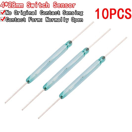 4x28mm magnetic reed switch sensor, normally open NO contact induction for DIY electronics and home automation projects