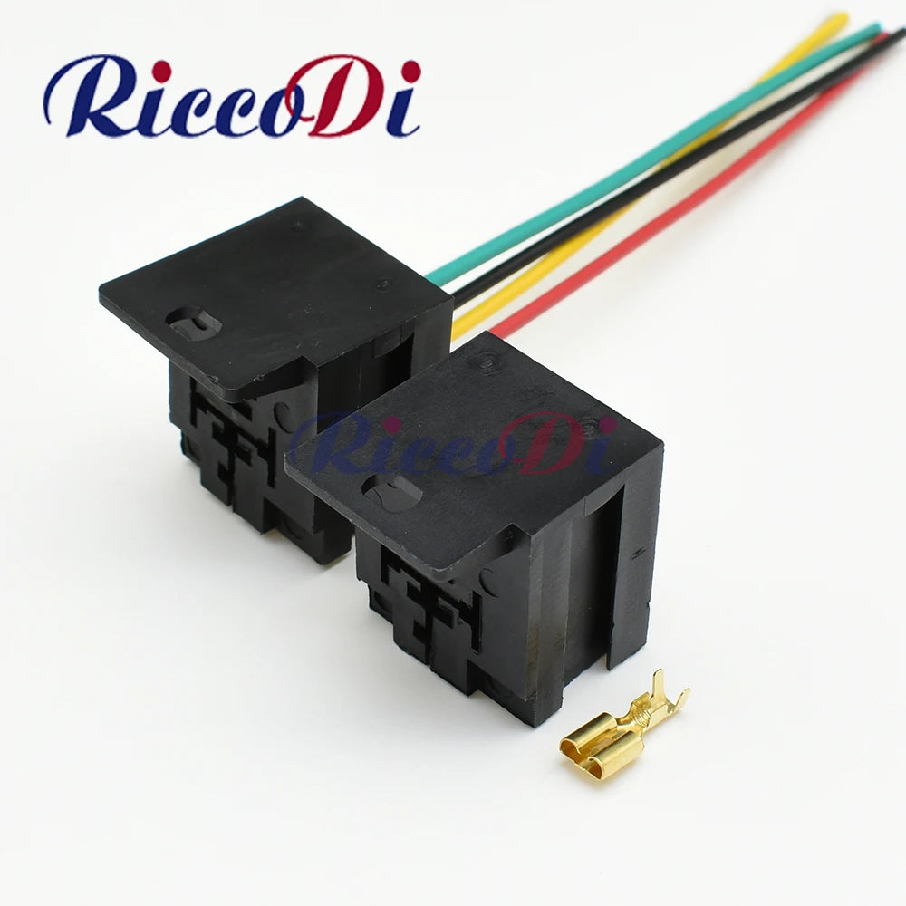 5 pin automotive relay base holder connector socket with mounting bracket female plug