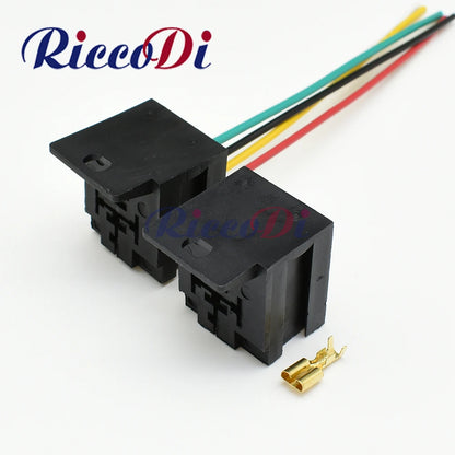 5 pin automotive relay base holder connector socket with mounting bracket female plug