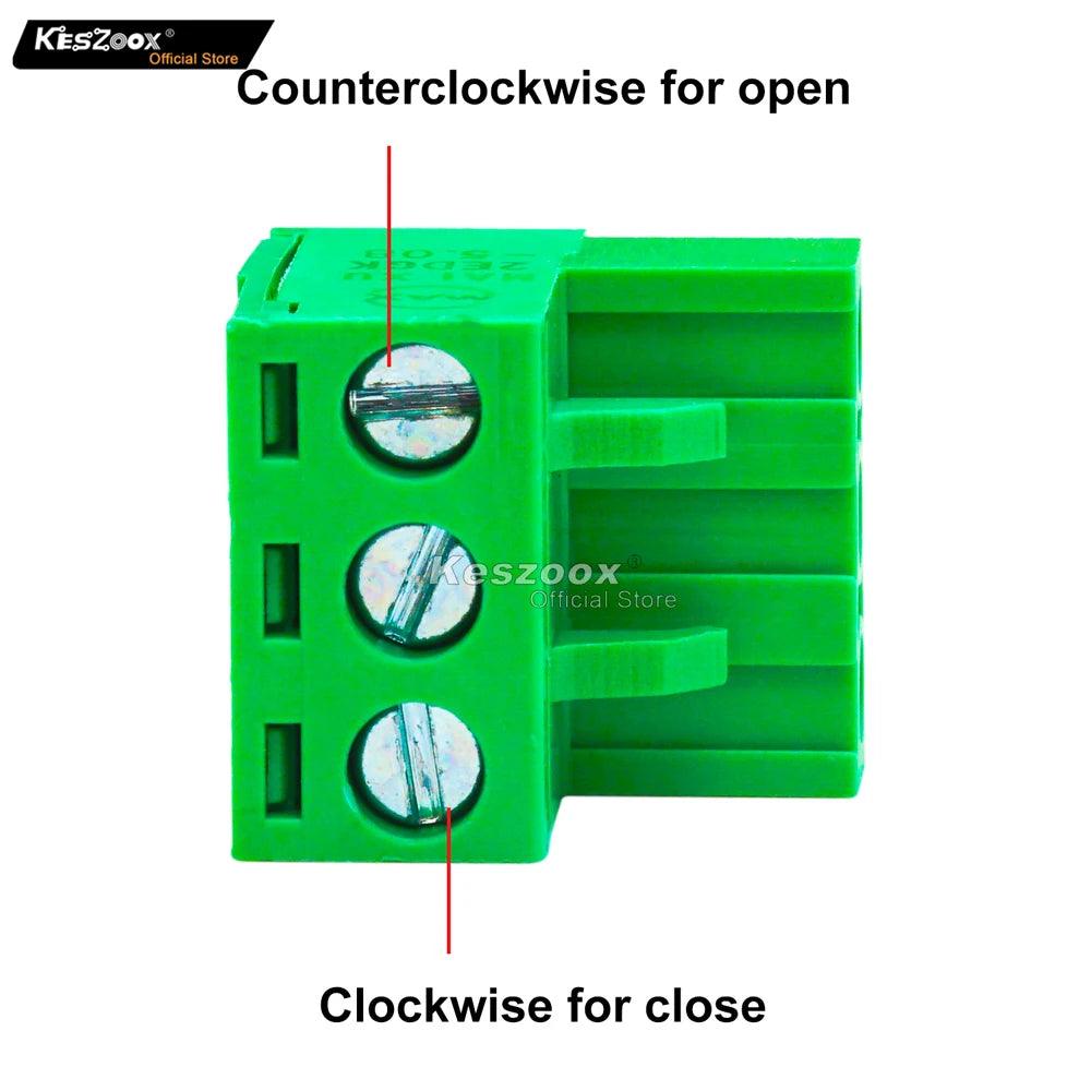 5.08mm 3 Pin Phoenix Type Connector Green-1