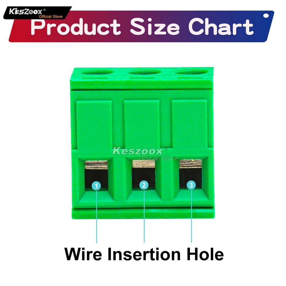 5.08mm 3 Pin Phoenix Type Connector Green-3