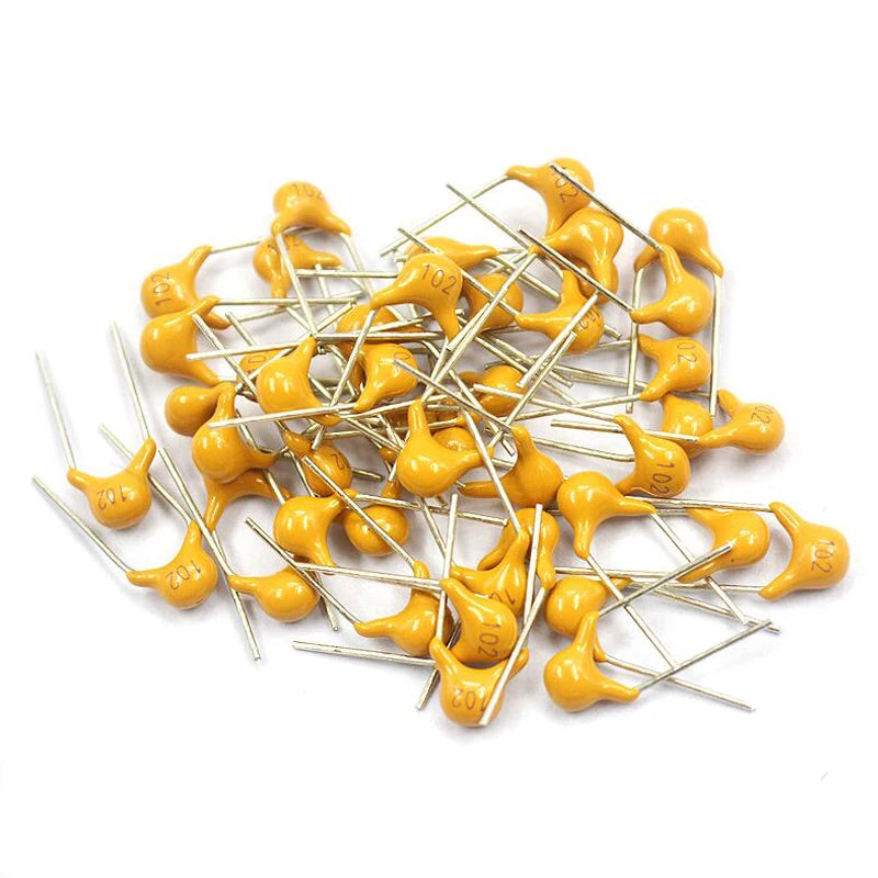 Assorted 50V monolithic ceramic capacitors, 10pF to 10µF, suitable for electronics circuits, DIY projects, and capacitor replacement