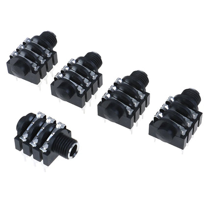 5Pcs 6.35mm 6P/6PIN stereo microphone female socket jack connector