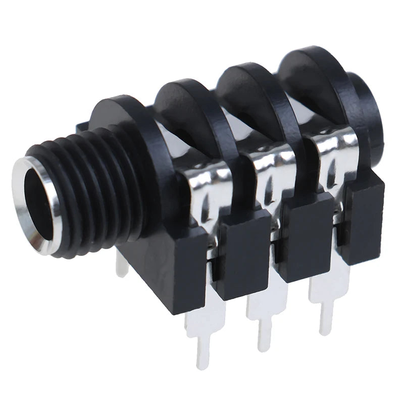 Set of 5 6.35mm 6P/6PIN stereo microphone female socket jacks
