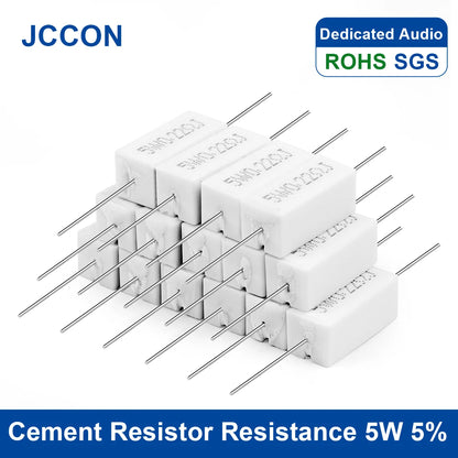 5W cement resistor 0.1Ω–10KΩ 5% power resistance ceramic cement