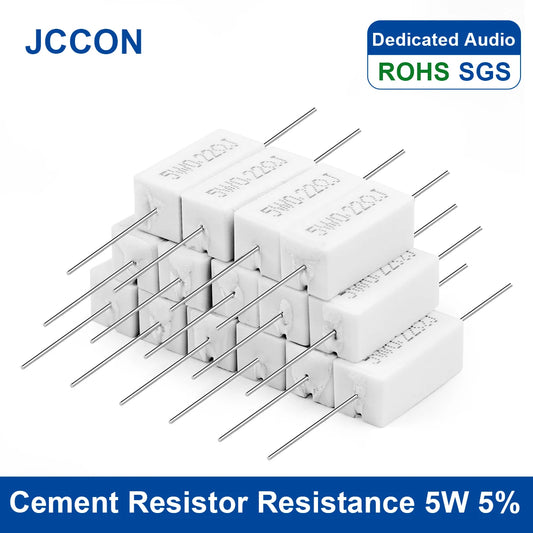 5W cement resistor 0.1Ω–10KΩ 5% power resistance ceramic cement