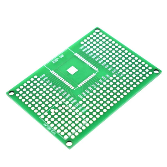 5x7CM double-sided prototype PCB board breadboard protoshield compatible with Arduino, ESP8266, ESP32, ESP-12E, and ESP-12F modules