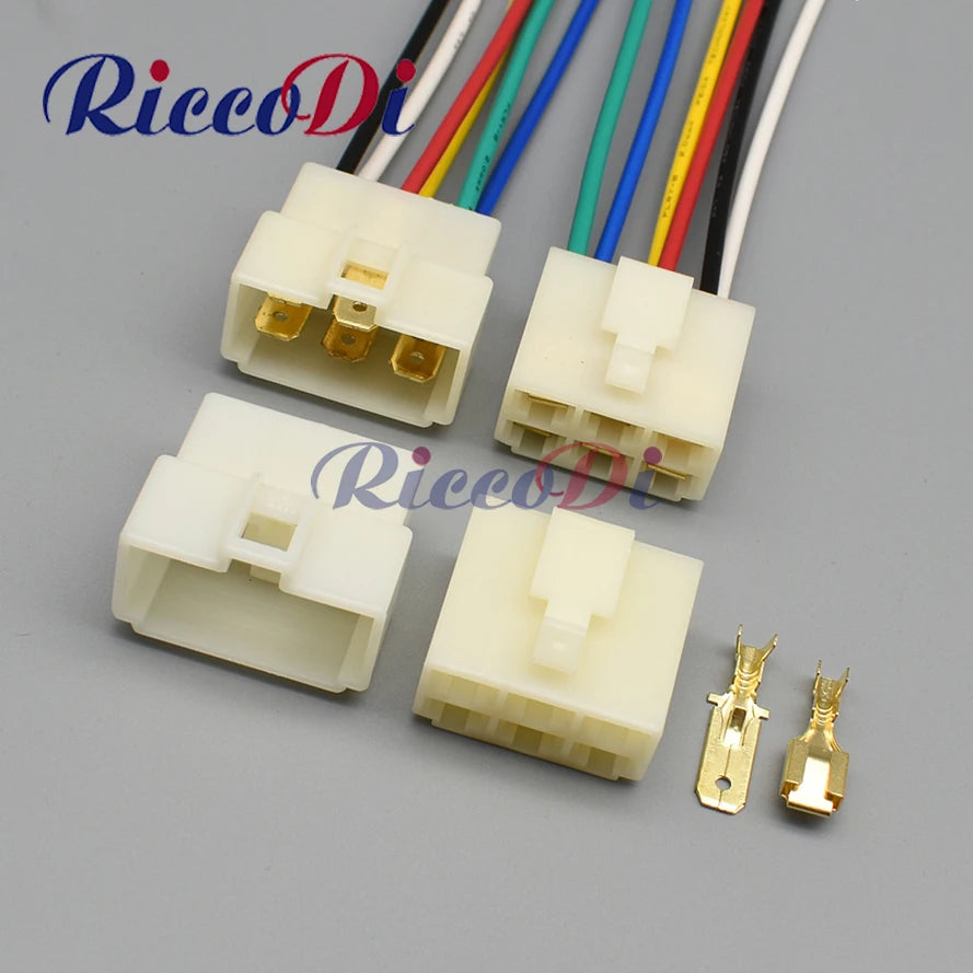 6.3 series 6 pin female and male connector plug with terminals DJ7061-6.3-11 DJ7061-6.3-21