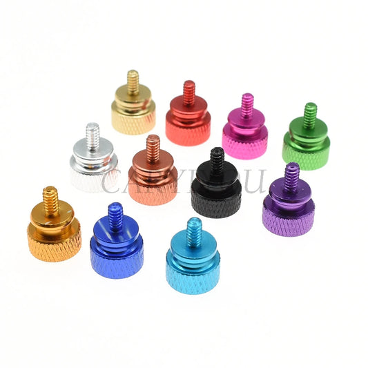 6#-32×6.5 aluminum alloy computer case side panel hard disk hand screw knurling thumb screws color nail