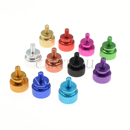 6#-32×6.5 aluminum alloy hand screw showing knurling design for computer case and hard disk panel