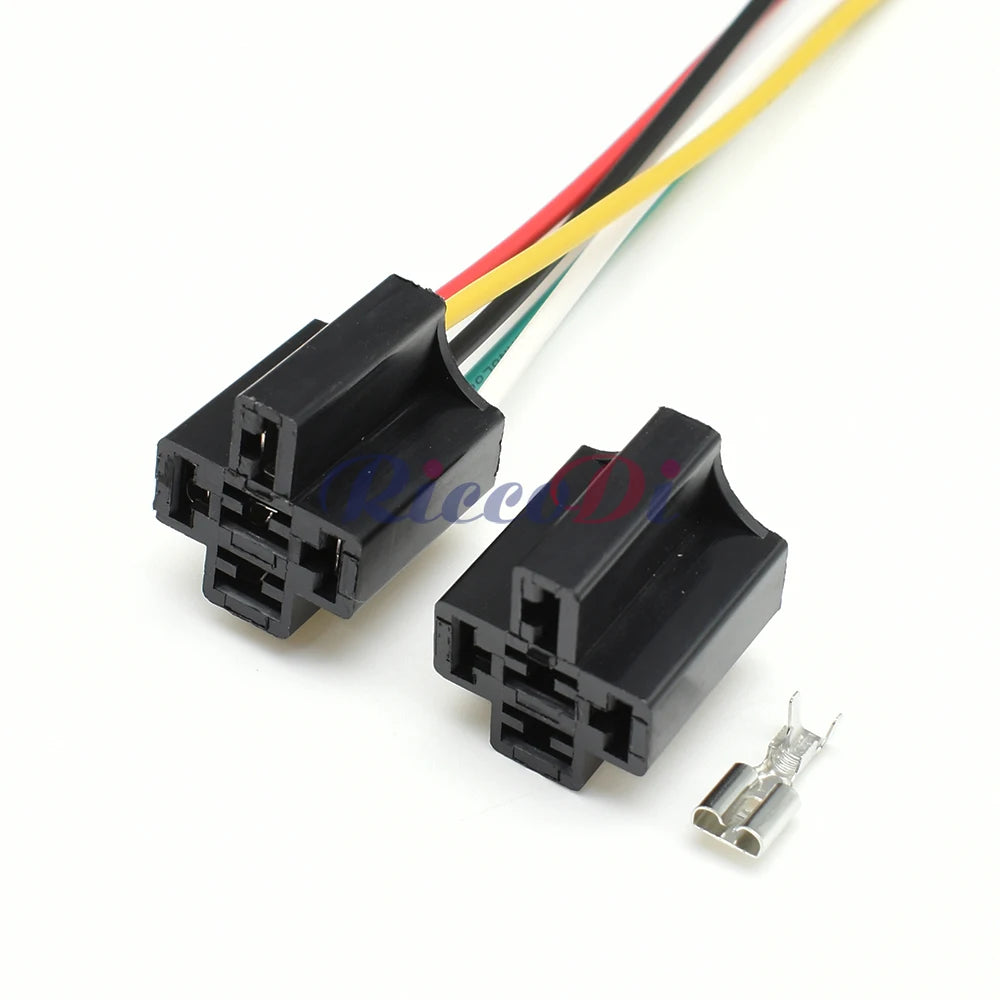 6.3 Series large current automotive relay socket connector 5 Way unsealed wire plug for cars