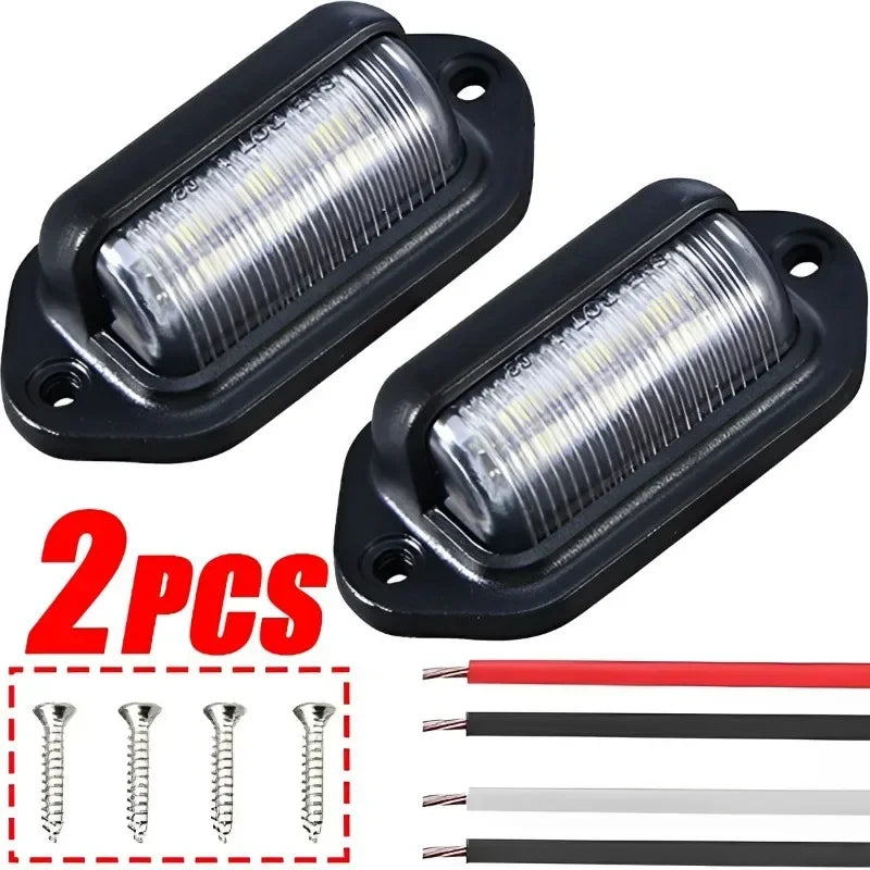 6 LED car license plate white light