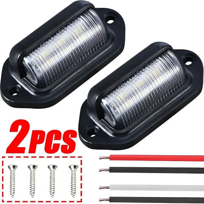 6 LED car license plate white light