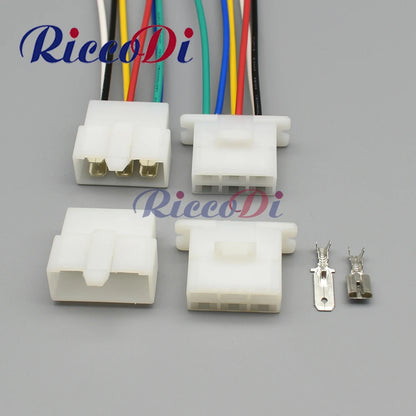 6 pin 6.3mm unsealed automotive electrical cable connector 6120-2063 6110-4563 wiring female male socket plug