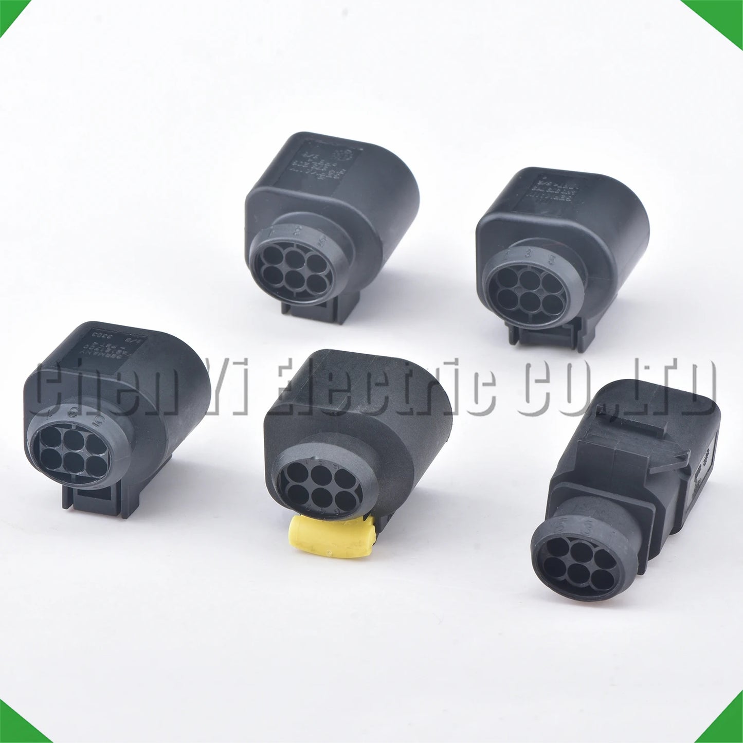 Detailed view of 6 pin auto sensor connector for throttle valve and radar systems