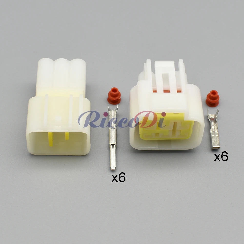 6 pin waterproof electrical connector structure for door glass lifter wiring socket