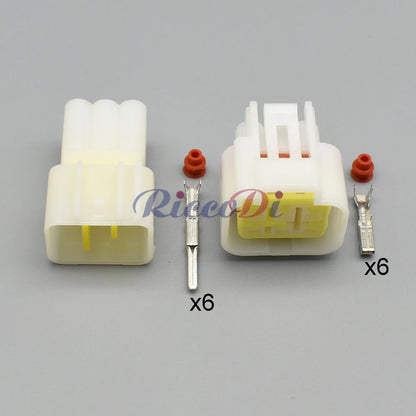 6 pin waterproof electrical connector structure for door glass lifter wiring socket