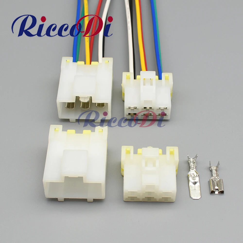 Male female 6 way motormeter connector car instrument high current socket with cables 7122-6060 7123-6060
