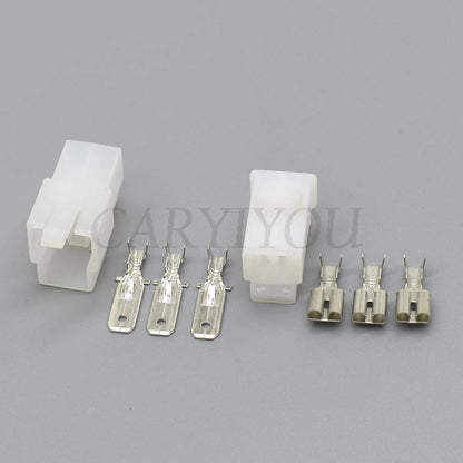 6.3mm 3-pin automotive wire connector CDI battery charger 6110-4533 6120-2033 installed in vehicle electrical system