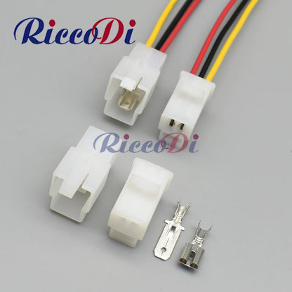 6.3mm 3-pin automotive wire connector CDI battery charger 6110-4533 6120-2033 full view