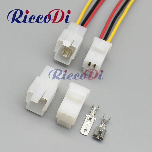 6.3mm 3-pin automotive wire connector CDI battery charger 6110-4533 6120-2033 full view