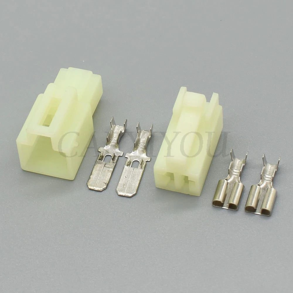 6.3mm 2 pin automotive wire connector used in car electrical systems for secure and stable connections
