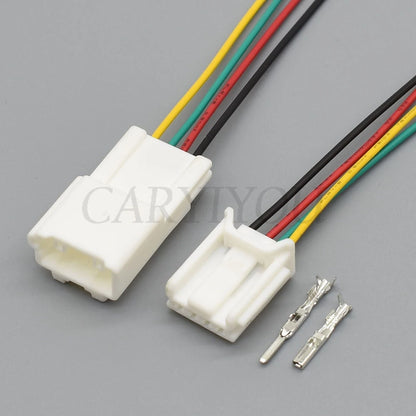 Close-up of terminals for 6098-5668 6098-5677 4 pin automotive tweeter loudspeaker wiring socket AC assembly male female connector for Toyota Lexus 12733