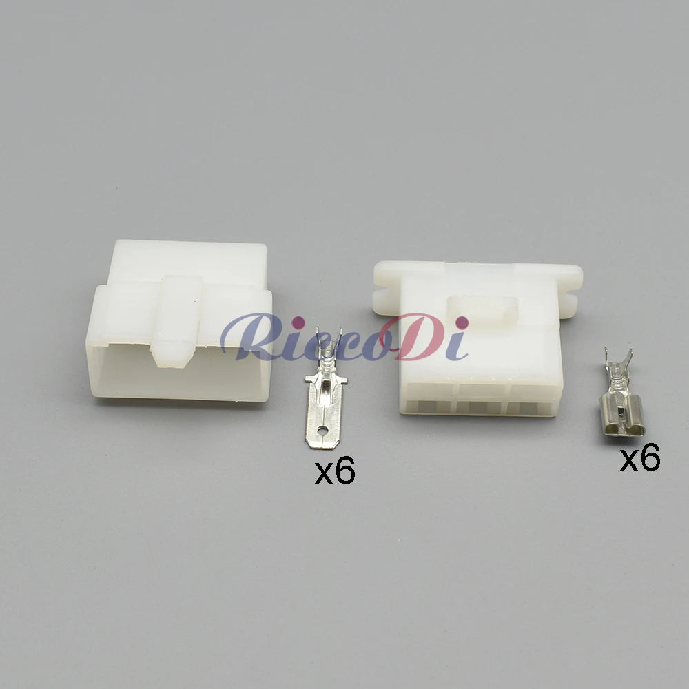 6120-2063 6 pin unsealed automotive electrical cable connector, female male socket plug