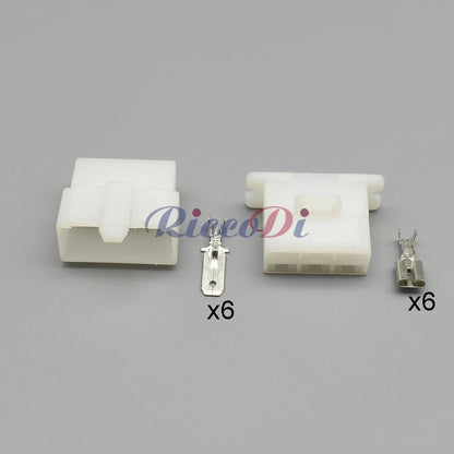 6120-2063 6 pin unsealed automotive electrical cable connector, female male socket plug