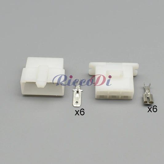 6120-2063 6 pin unsealed automotive electrical cable connector, female male socket plug