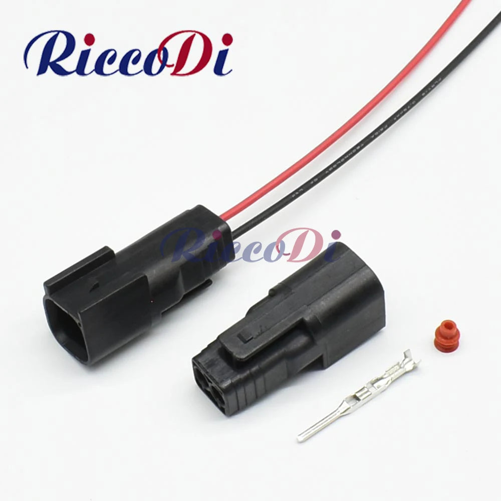 Overview of 6181-6492 2 pin male automotive waterproof plug connector with wiring cable for secure car connections