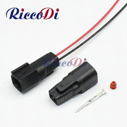 Overview of 6181-6492 2 pin male automotive waterproof plug connector with wiring cable for secure car connections